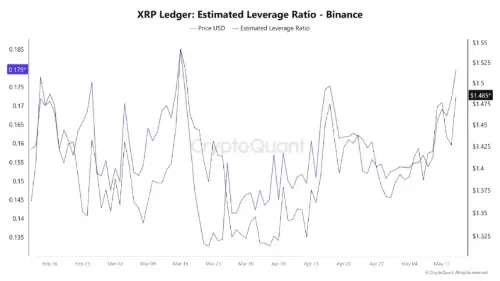 XRP 杠杆率的提高预示着关键测试 1.50 美元之前的波动性